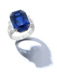 Emerald Cut Sapphire and Diamond Ring