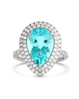 Tiffany & Co. Soleste Diamond and Paraiba Tourmaline Double Halo Ring