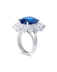 Cushion Cut Sapphire and Diamond Ring