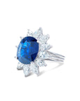 Cushion Cut Sapphire and Diamond Ring