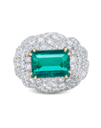 David Webb Emerald and Diamond Ring