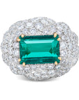 David Webb Emerald and Diamond Ring