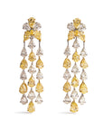 Fancy Yellow and White Diamond Dangle Earrings