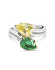 Harry Winston Yellow Diamond and Emerald Ring