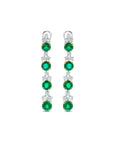 Diamond and Emerald Dangle Earrings