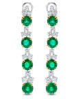 Diamond and Emerald Dangle Earrings