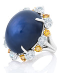 Oscar Heyman Star Sapphire and Diamond Ring