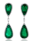 Pear Shape Emerald Dangle Earrings