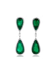 Pear Shape Emerald Dangle Earrings