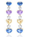 Bayco Heart Shape Sapphire and Diamond Necklace and Earring Suite
