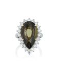 Pear Alexandrite and Diamond Ring