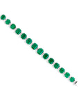 Emerald Cut Emerald and Diamond Bracelet