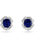 Diamond and Sapphire Halo Earrings