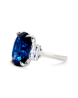 Cushion Cut Sapphire and Diamond Three-Stone Ring