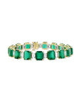 Emerald Cut Emerald and Diamond Bracelet
