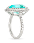 Tiffany & Co. Soleste Diamond and Paraiba Tourmaline Double Halo Ring