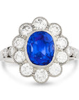 Diamond and Sapphire Flower Ring