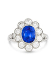 Diamond and Sapphire Flower Ring
