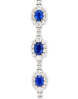Diamond and Sapphire Halo Necklace