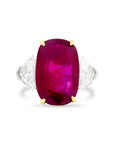 Ruby and Diamond Three-Stone Ring