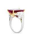 Ruby and Diamond Three-Stone Ring