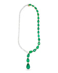Diamond and Emerald Lariat Necklace