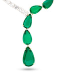 Diamond and Emerald Lariat Necklace