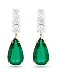 Pear Shape Emerald and Diamond Earrings
