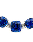 Cushion Cut Diamond and Sapphire Graduated Riviera Necklace