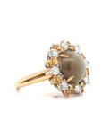 Oscar Heyman Cat's Eye and Diamond Ring