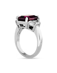Emerald Cut Spinel and Diamond Three-Stone Ring