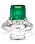 Cartier Diamond and Emerald Twin Ring