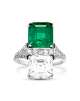 Cartier Diamond and Emerald Twin Ring