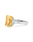 Radiant Cut Fancy Yellow Diamond Three-Stone Ring
