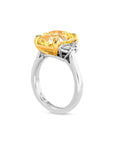 Radiant Cut Fancy Yellow Diamond Three-Stone Ring