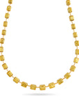 Radiant Cut Fancy Yellow Diamond Bar Link Necklace