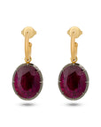 Oval Cut Ruby Collet Set Earrings