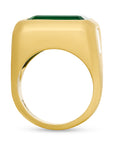 East West Bezel Set Emerald and Diamond Gypsy Ring