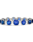 Cushion Cut Sapphire and Diamond Bracelet