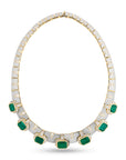 Bvlgari Emerald, Diamond, and Rock Crystal Quartz Necklace and Earring Suite