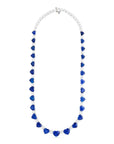 Heart Shape Diamond and Sapphire Necklace