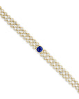 Sapphire and Diamond Two Row Bracelet