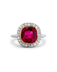 Antique Edwardian Cushion Cut Spinel and Diamond Ring