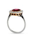 Antique Edwardian Cushion Cut Spinel and Diamond Ring