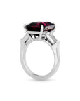 Emerald Cut Spinel and Diamond Three-Stone Ring