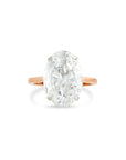 Oval Cut Diamond Solitaire Hidden Halo Ring