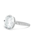 Cushion Cut Diamond Compass Prong Ring