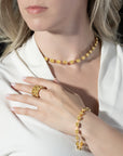 Radiant Cut Fancy Yellow Diamond Bar Link Necklace