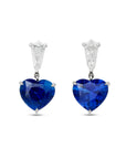Heart Shape Sapphire and Diamond Earrings