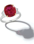 Bvlgari Ruby and Diamond Three Stone Ring